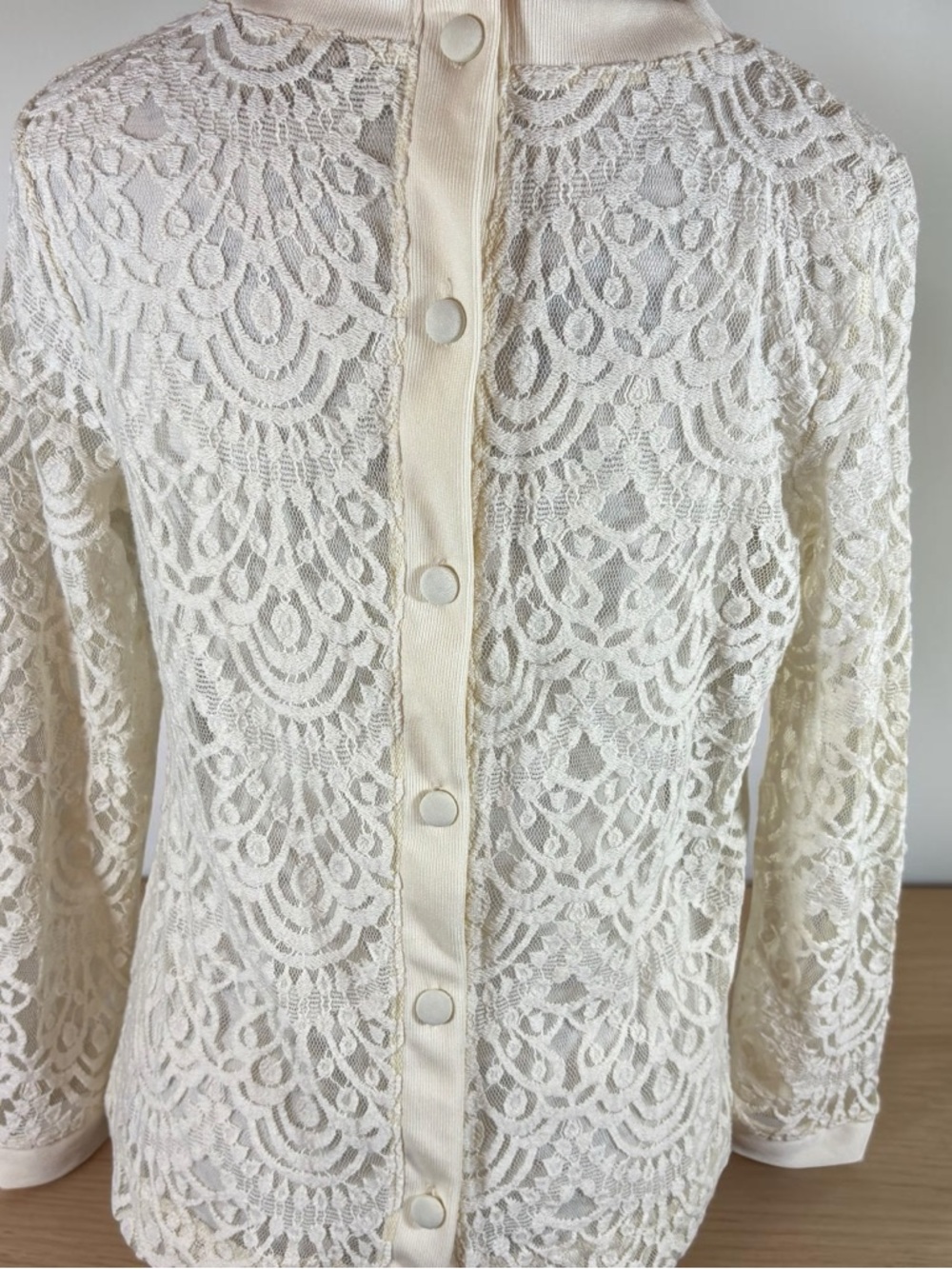 Banana Republic Ivory Crochet Lace Long Sleeve Top - Picture 10 of 13